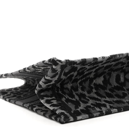 Christian Dior Canvas Mizza Embroidered Large Leopard Book Tote Grey 8 of 9