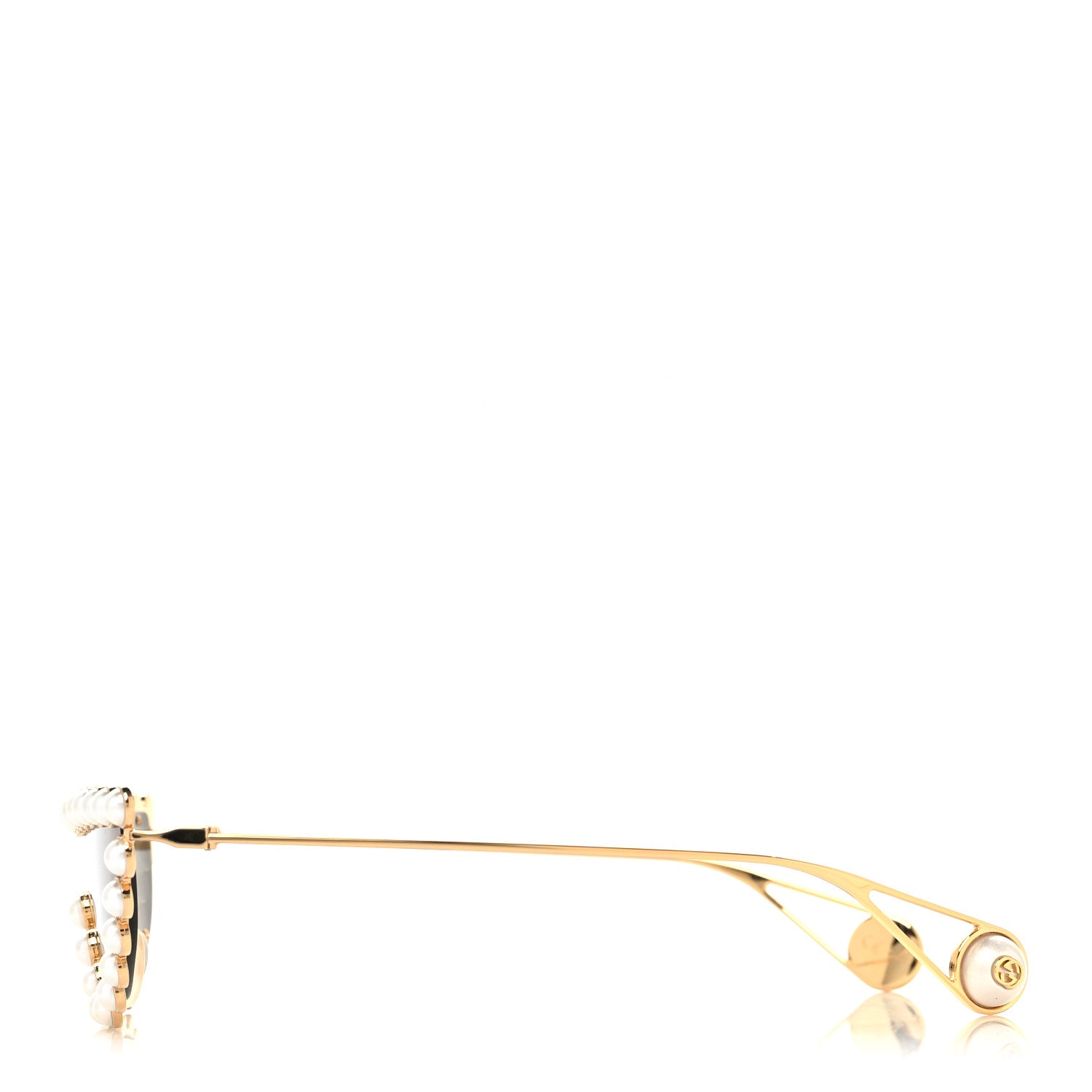 Gucci Metal Pearl Cat Eye Sunglasses GG0364S Gold 3 of 7