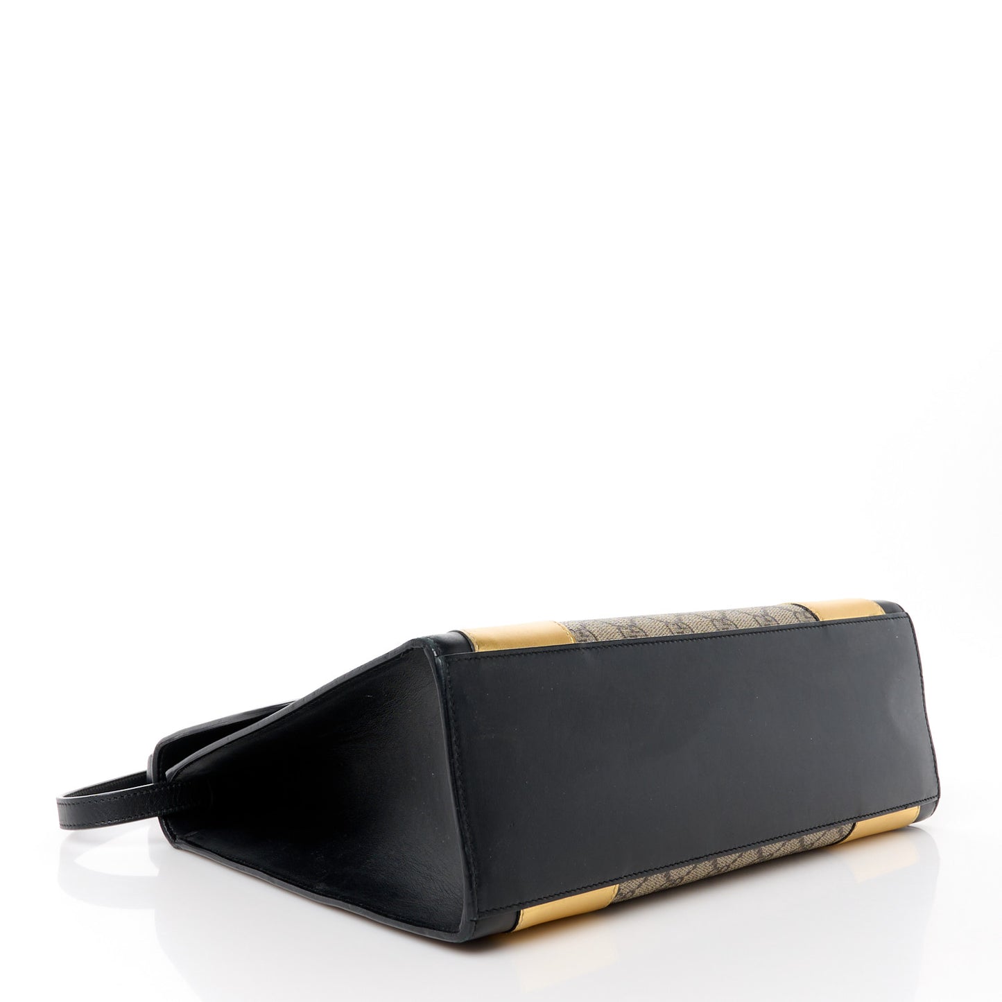GG Supreme Monogram Small Osiride Top Handle Bag Black Gold