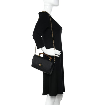 Gucci Wonka Grain Calfskin Mini Diana Bamboo Top Handle Shoulder Bag Black 2 of 9