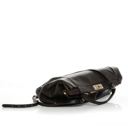 Fendi Goatskin Large Peekaboo Iconic Satchel Moro Grigio 7 of 7