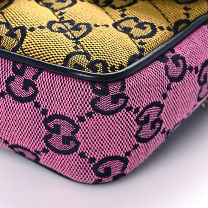 Gucci Monogram Multicolor Matelasse Diagonal Super Mini GG Marmont Shoulder Bag Green Blue Yellow Light Blue Pink 9 of 9