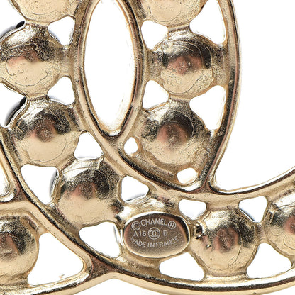Chanel Pearl CC Brooch Gold Black 4 of 5
