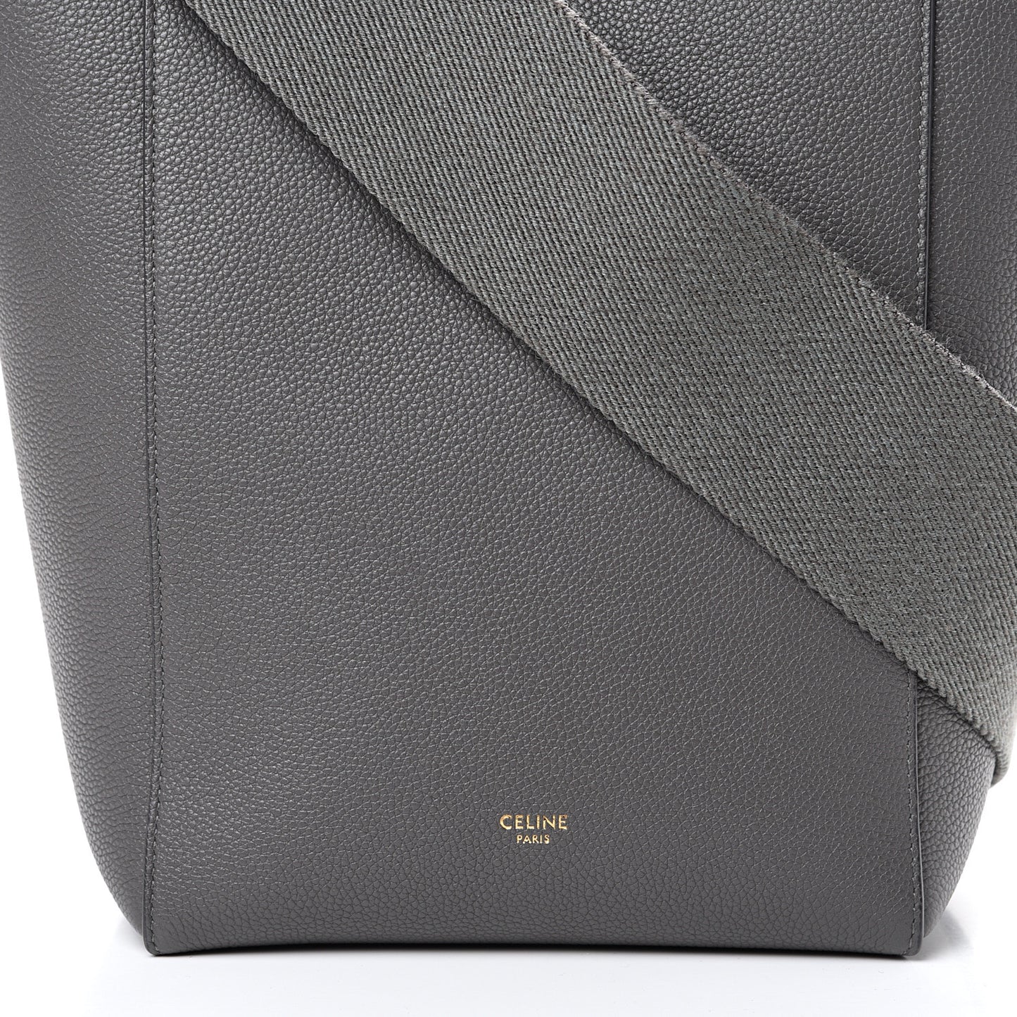 Soft Grained Calfskin Small Sangle Bucket Bag Grey