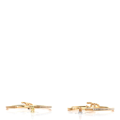 Chanel Baguette Crystal CC Drop Hoop Earrings Gold 3 of 6