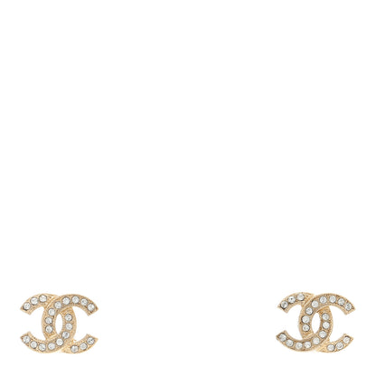 Chanel Crystal CC Earrings Gold 1 of 4