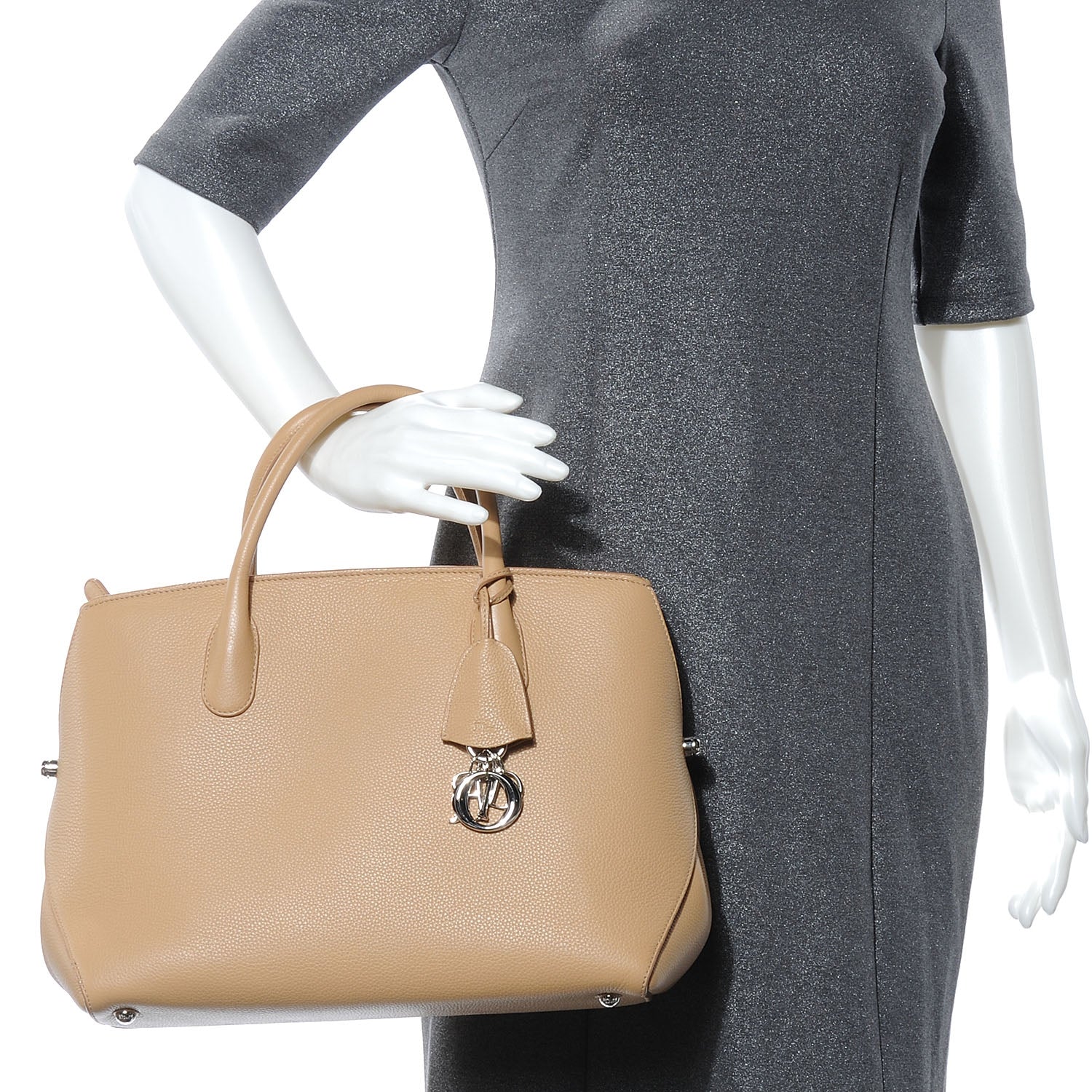 Christian Dior Grained Calfskin Bar Tote Camel 2 of 10