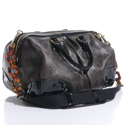 Louis Vuitton Cuir Patent Embossed Monogram Stephen Bag Grey 3 of 7