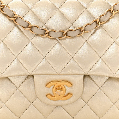 Chanel Metallic Lambskin Quilted Medium Double Flap Gold 8 of 11