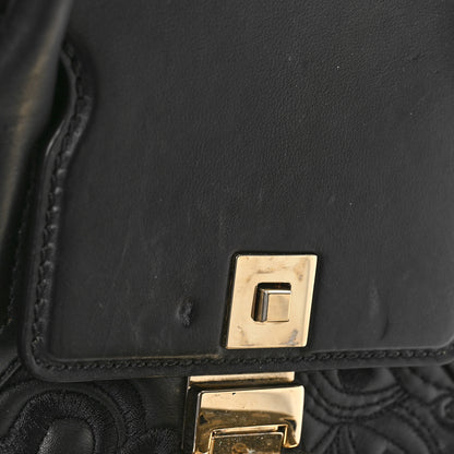 Versace Calfskin Embroidered Medium Baroque Palazzo Empire Bag Black 12 of 13