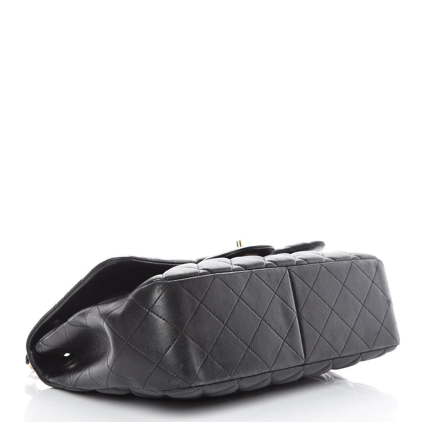 Lambskin Quilted Jumbo Single Flap Black