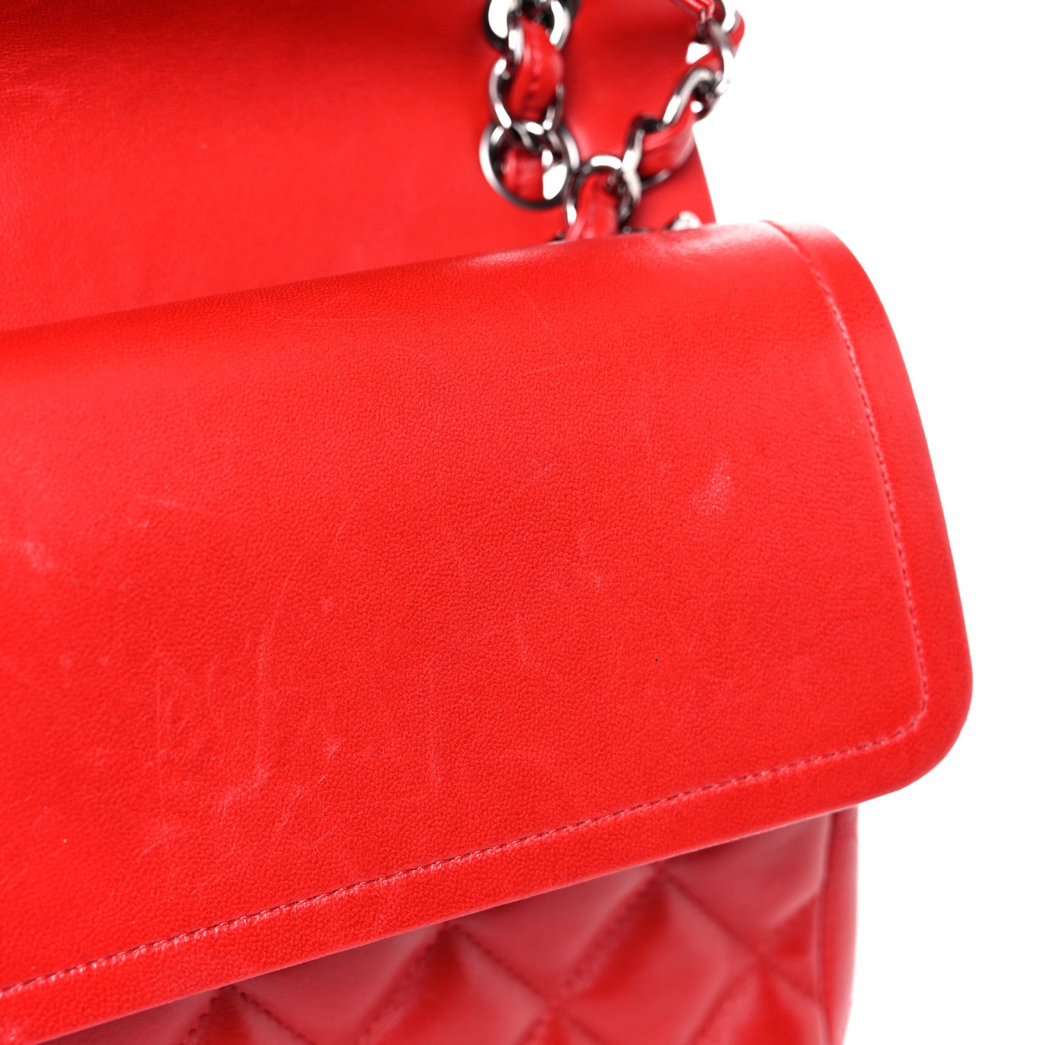 Chanel Lambskin Quilted Jumbo Double Flap Red 20 of 26