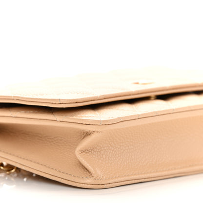 Chanel Caviar Quilted Wallet On Chain WOC Beige 10 of 14