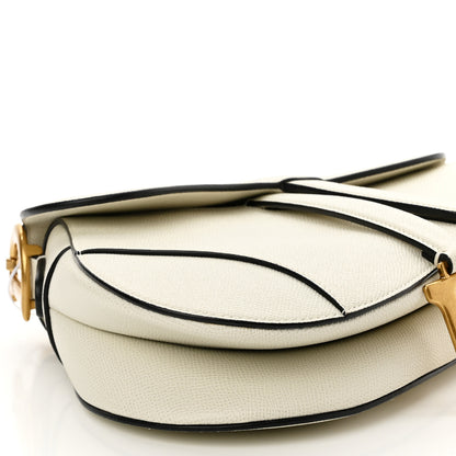 Christian Dior Grained Calfskin Saddle Bag White 9 of 10