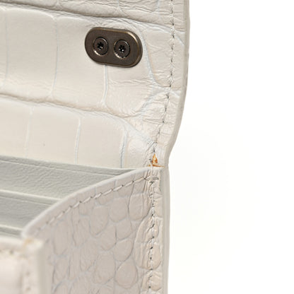 Balenciaga Extra Supple Calfskin Crocodile Embossed Gossip Chain Bag XS White 11 of 11