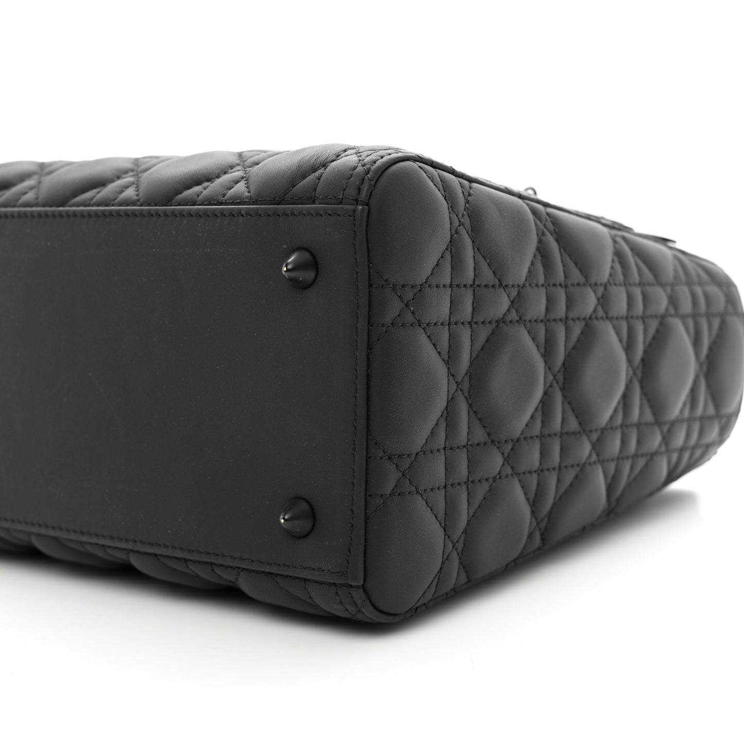 Ultra Matte Calfskin Cannage Medium Lady Dior Black