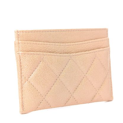 Chanel Iridescent Caviar Quilted Card Holder Beige 3 of 9