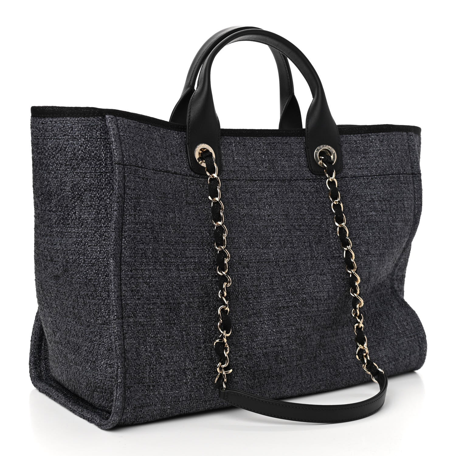 Chanel Lurex Boucle Medium Deauville Tote Black 3 of 10