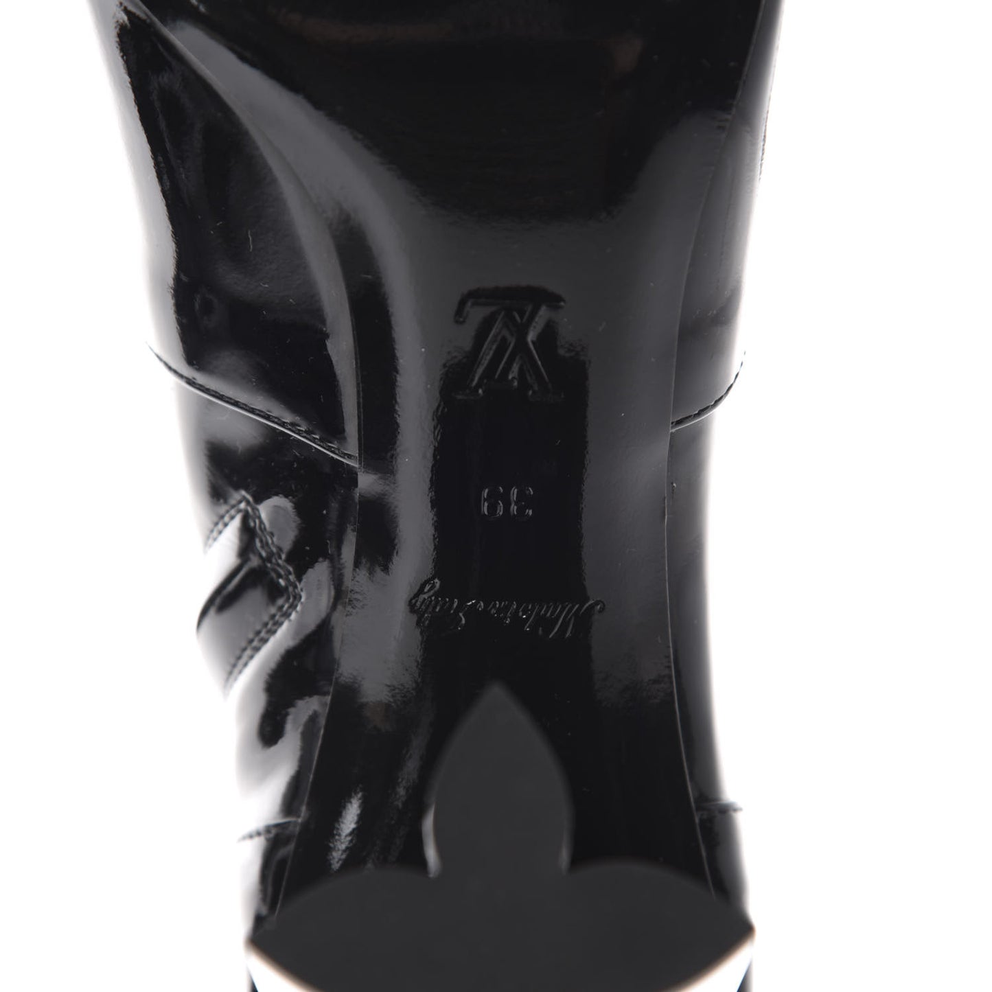 Patent Silhouette Ankle Boots 39 Black