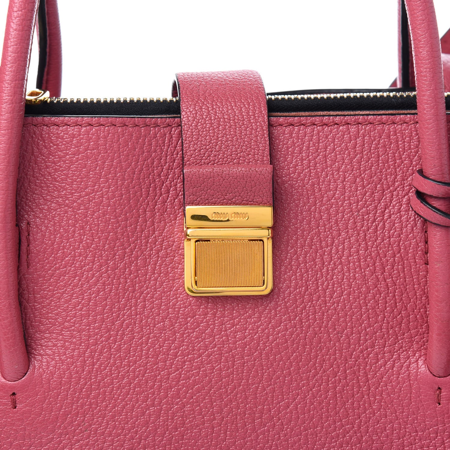 Miu Miu Goatskin Madras Tote Peonia 9 of 9