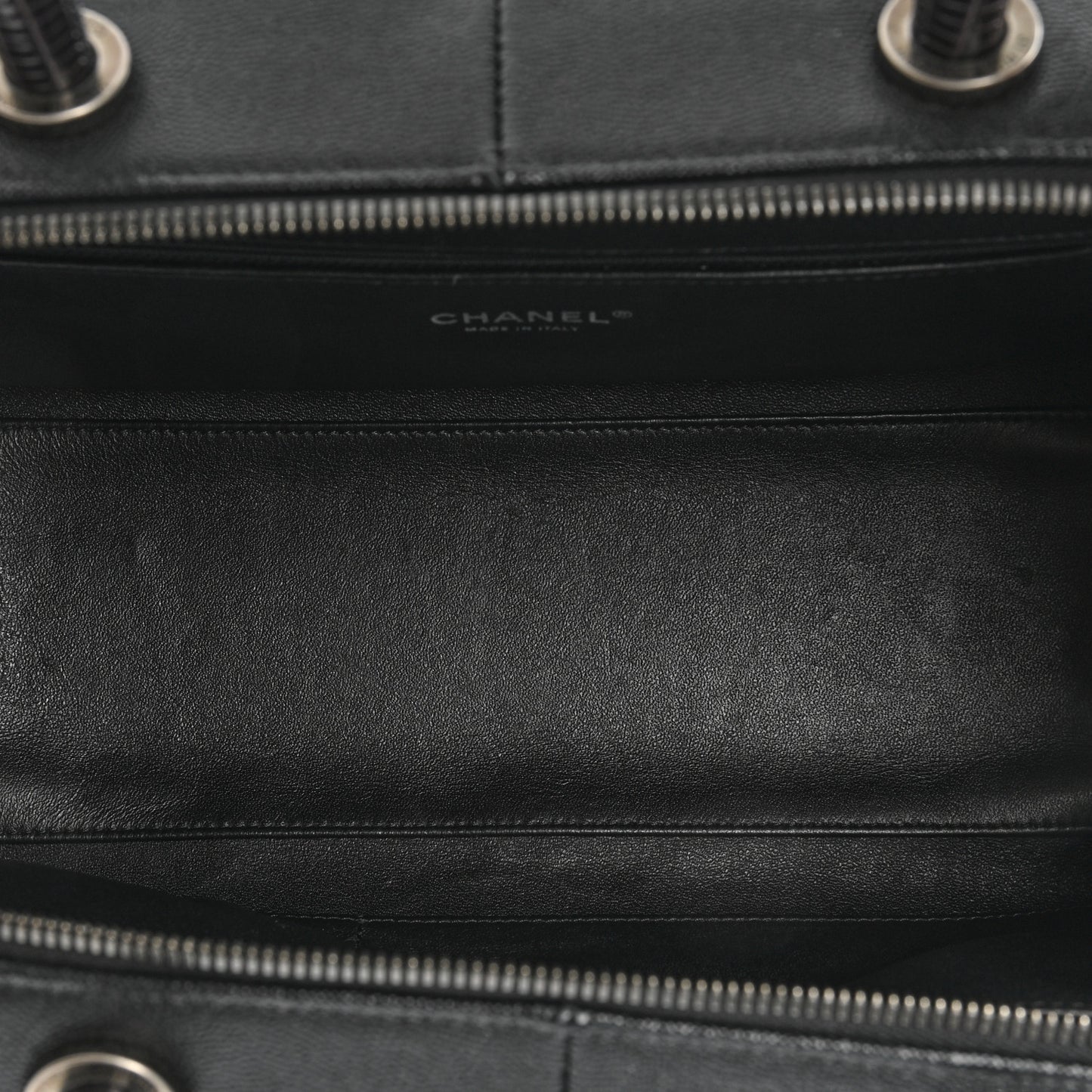 Caviar Lizard Quilted Coco Handle Bowler Black