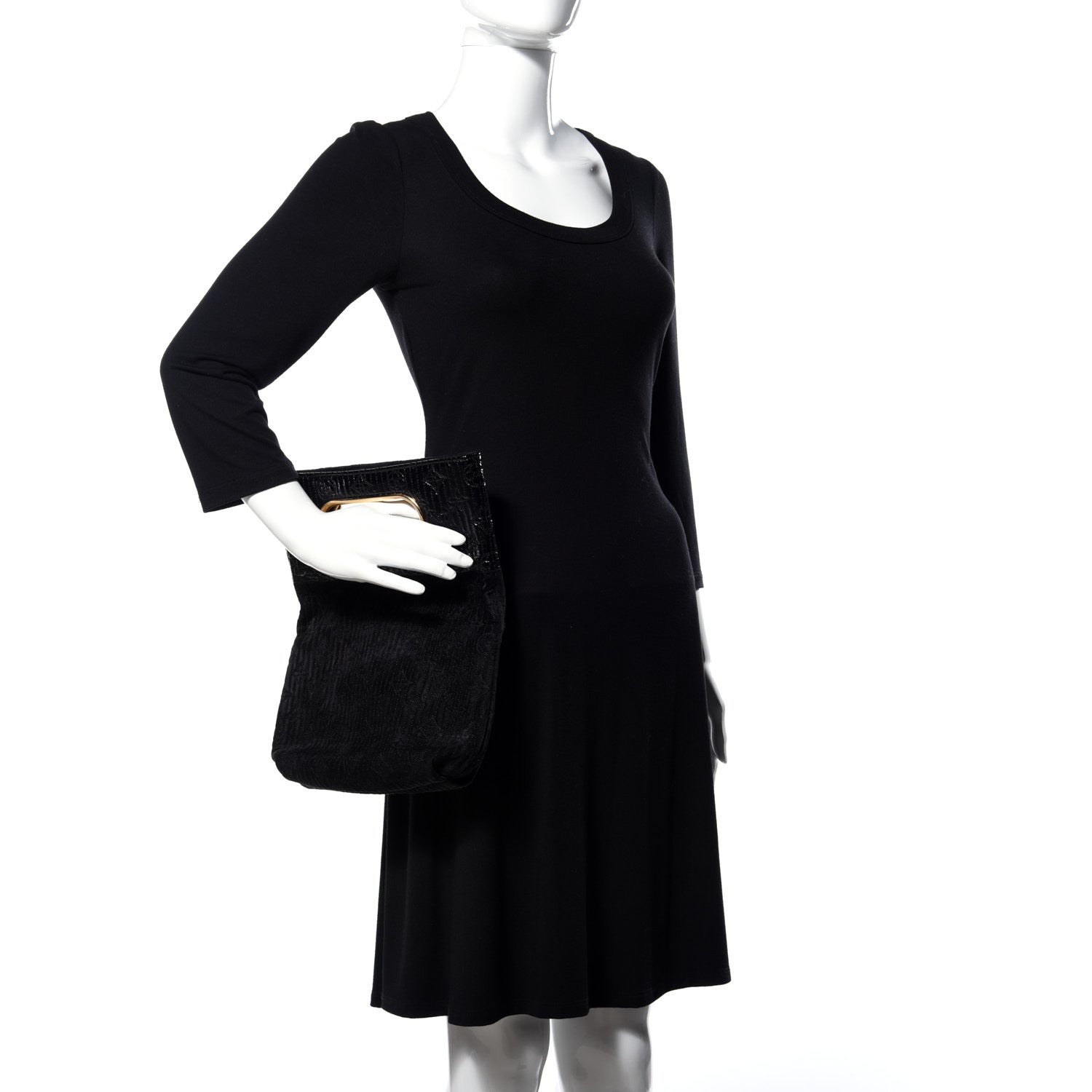Louis Vuitton Suede Monogram Motard Afterdark Clutch Black 2 of 12