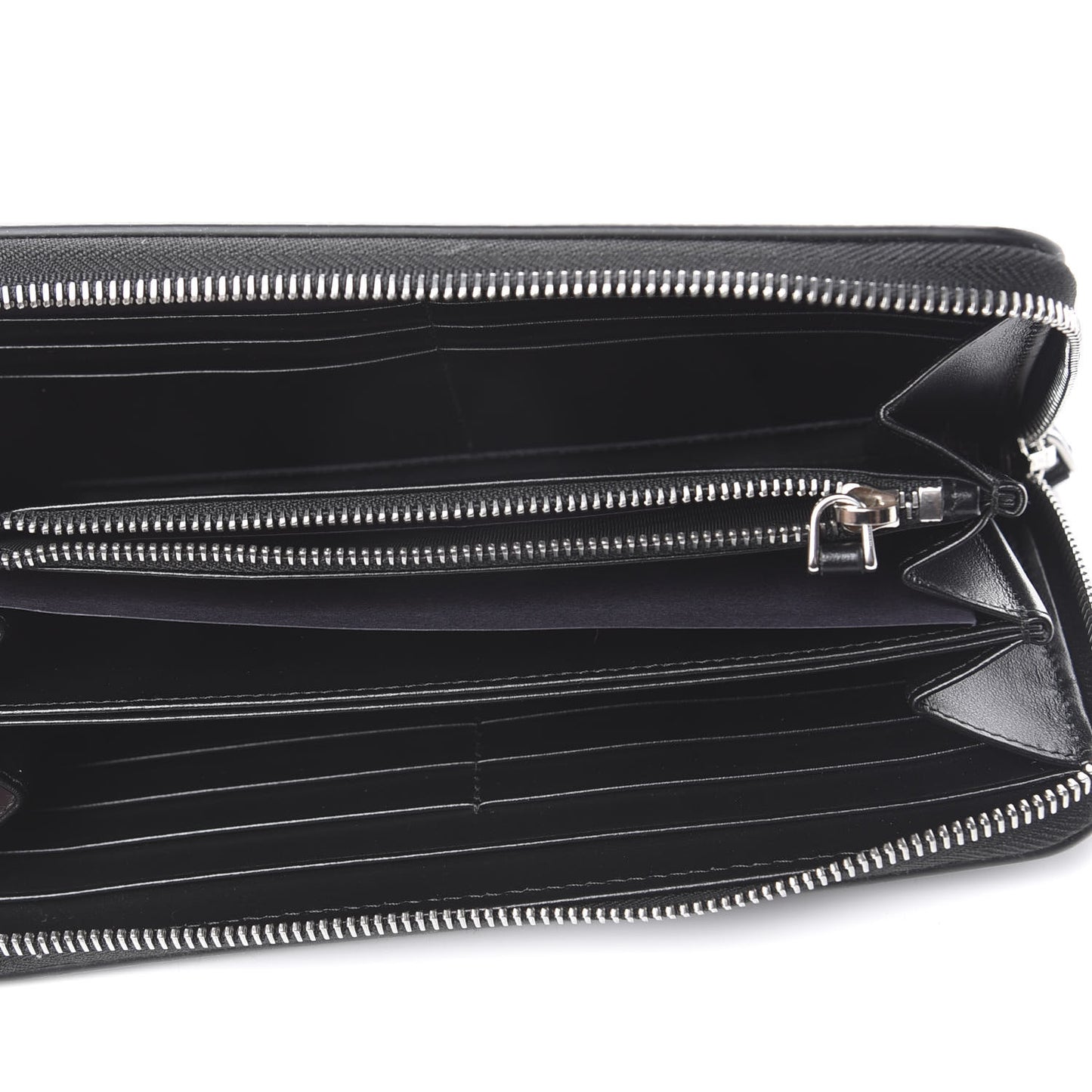 Saffiano Logo Zip Around Wallet Black