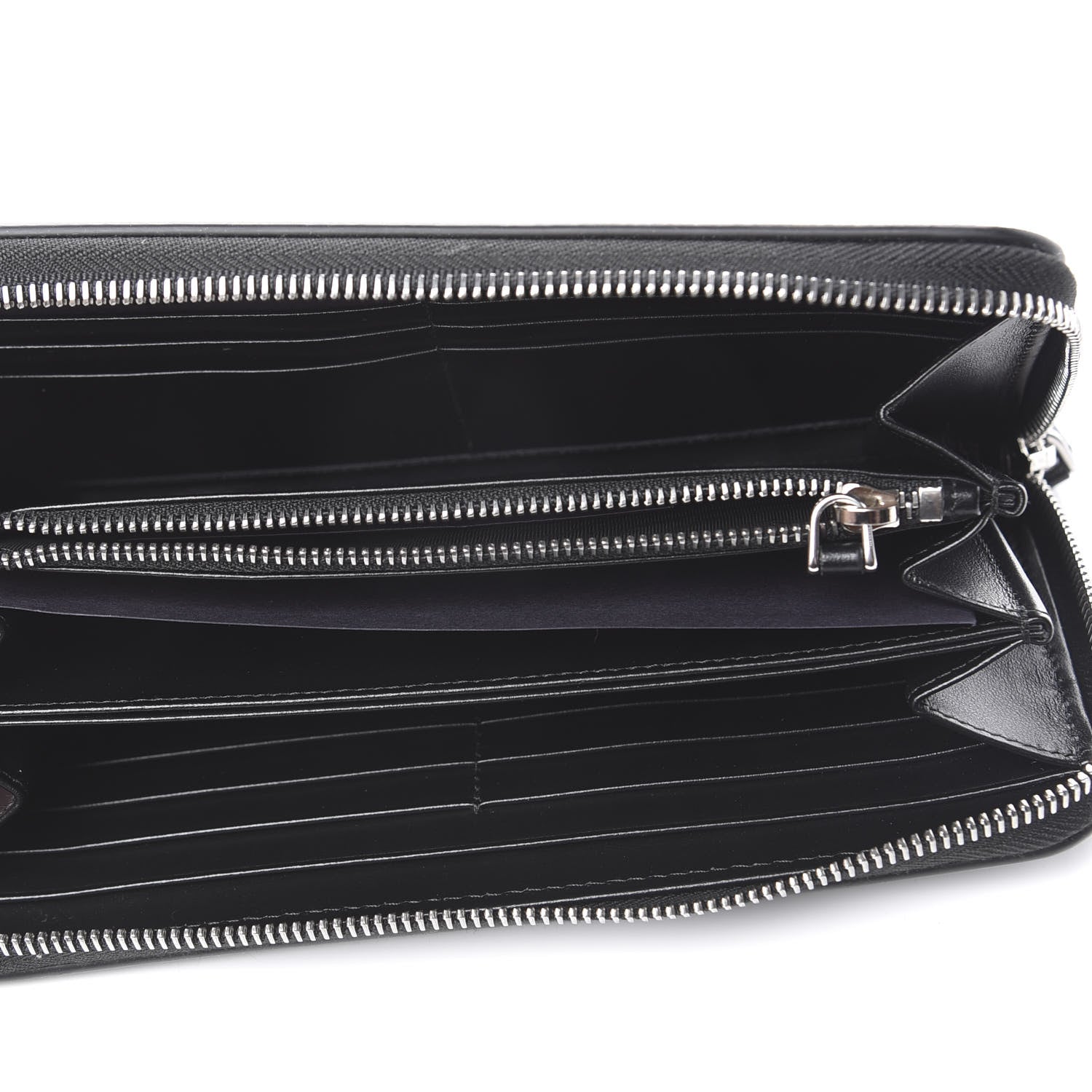 Prada Saffiano Logo Zip Around Wallet Black 4 of 7