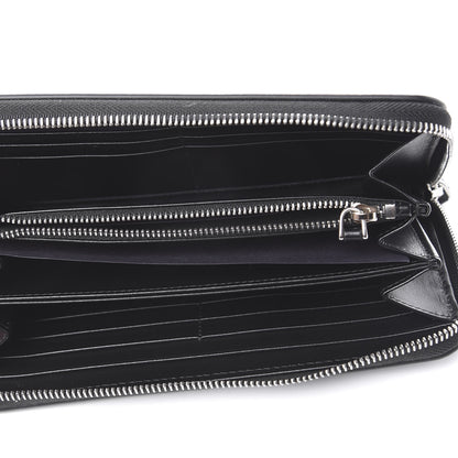 Prada Saffiano Logo Zip Around Wallet Black 4 of 7
