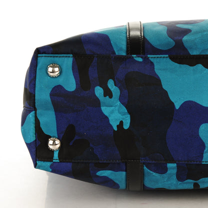 Prada Tessuto Nylon Camouflage Tote Royal Blue 10 of 11