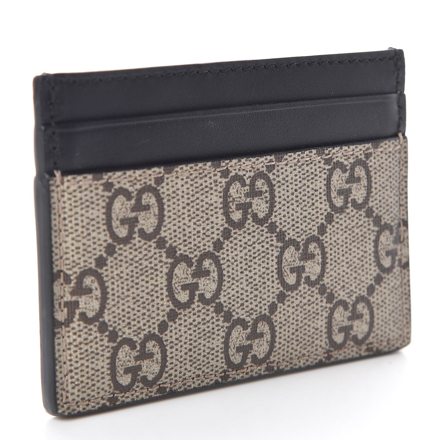 GG Supreme Monogram Tiger Print Card Holder Black