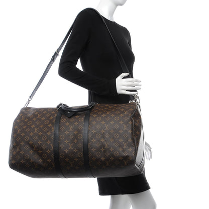 Louis Vuitton Monogram Macassar Keepall Bandouliere 55 2 of 9