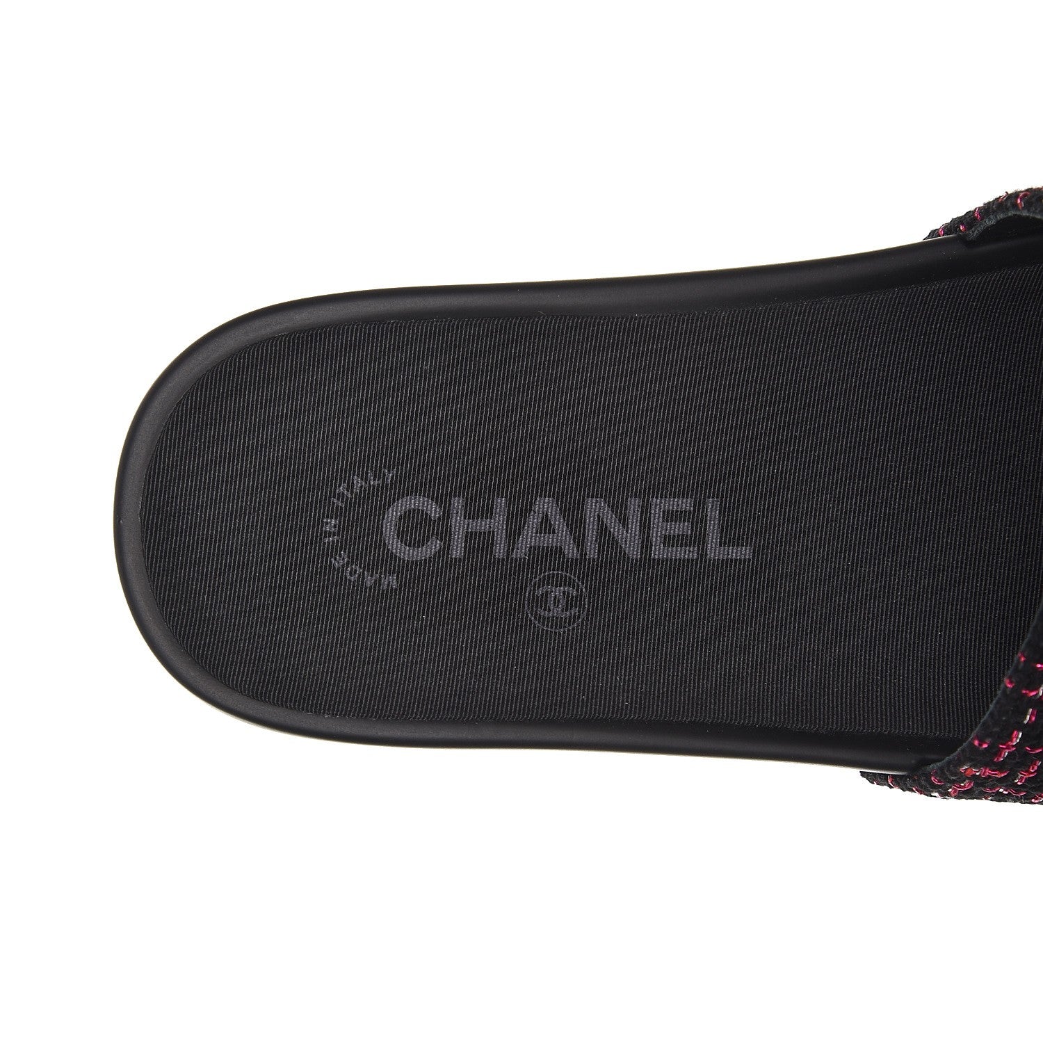 Chanel Tweed Grosgrain Camellia Flat Sandals 35 Black Pink 6 of 9