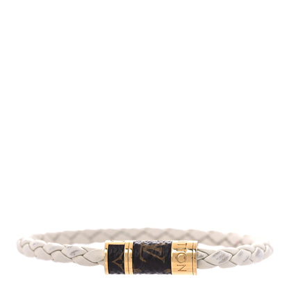 Louis Vuitton Calfskin Monogram Braided Bracelet White 1 of 6