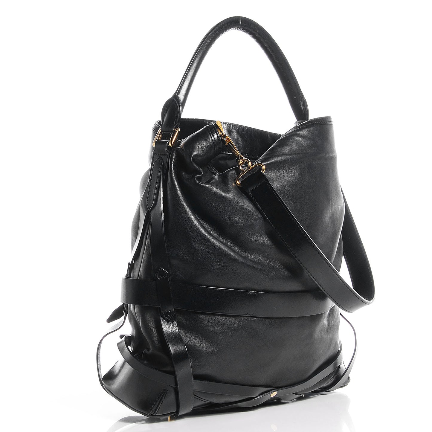 Soft Lambskin Bridle Calfskin Medium Gosford Hobo Black
