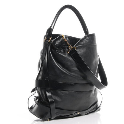 Burberry Soft Lambskin Bridle Calfskin Medium Gosford Hobo Black 3 of 9