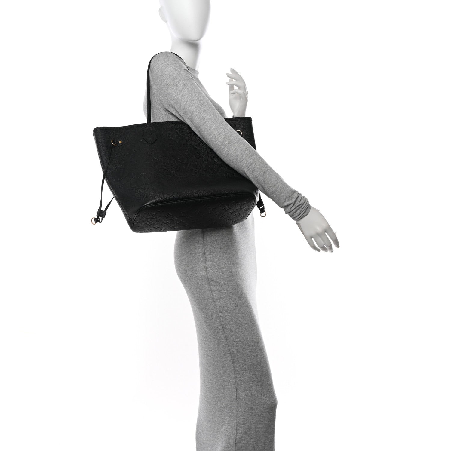 Louis Vuitton Empreinte Monogram Giant Neverfull MM Black 2 of 12