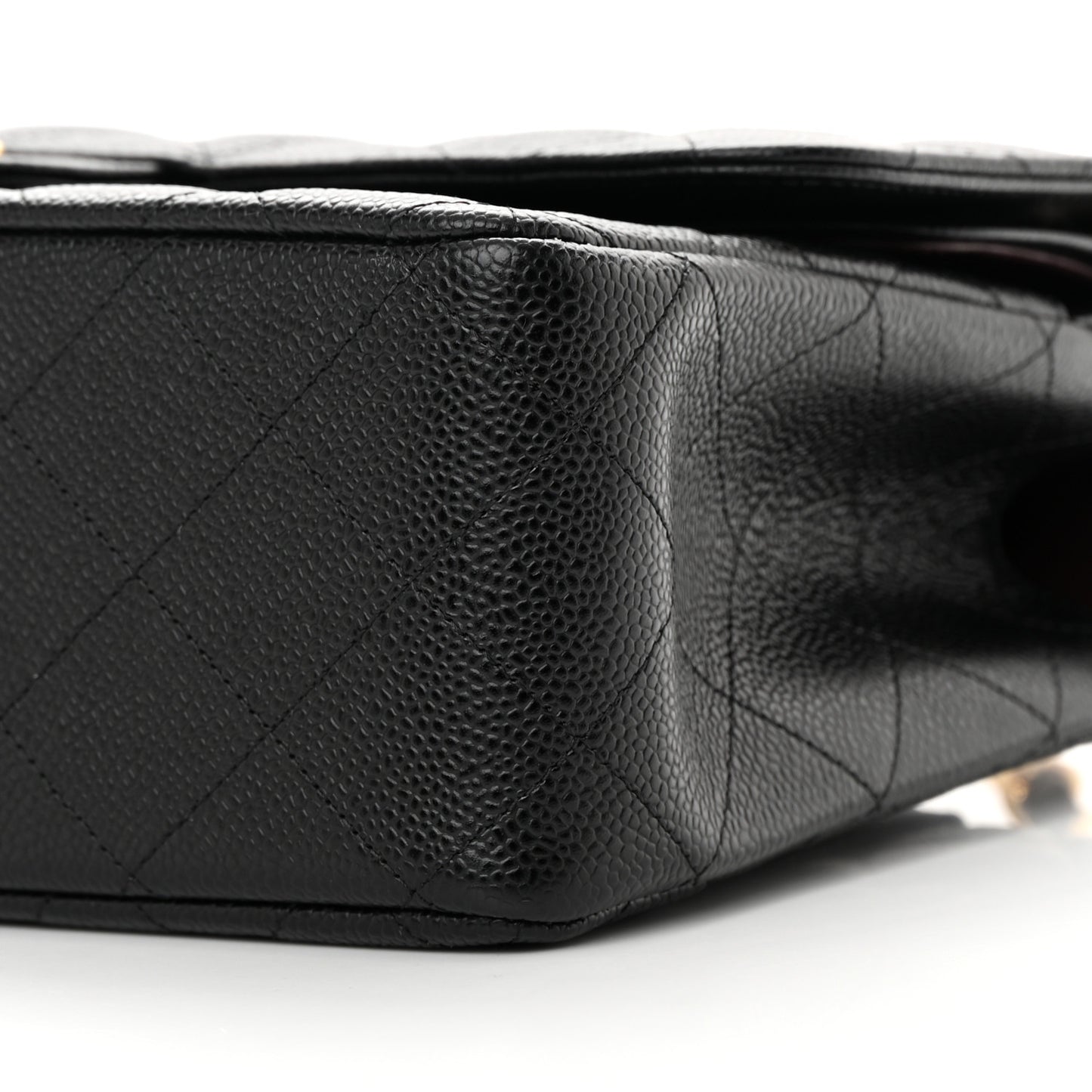 Caviar Quilted Jumbo Double Flap Black