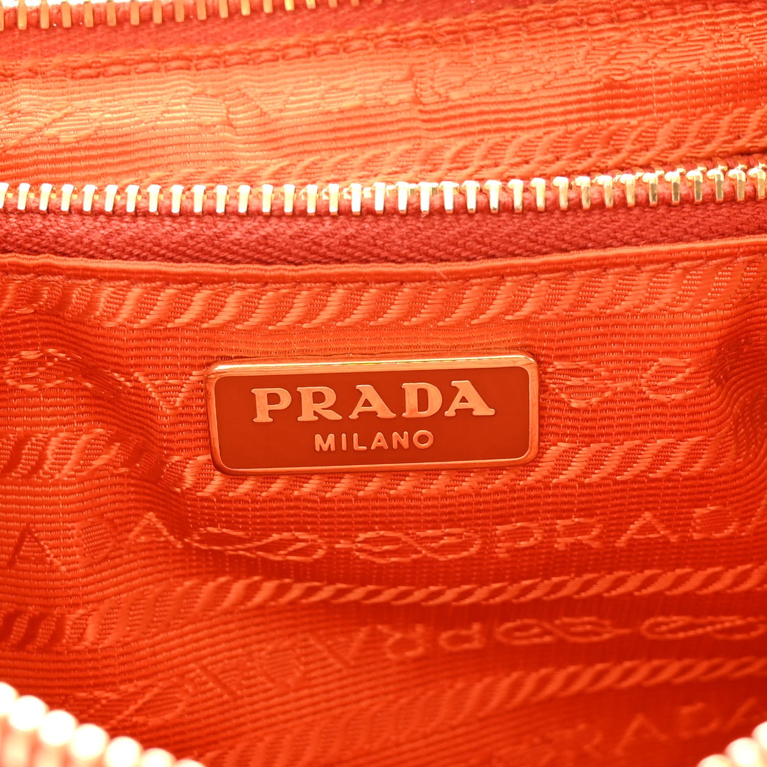 Prada Tessuto Nylon Saffiano Crossbody Bag Papaya 6 of 15