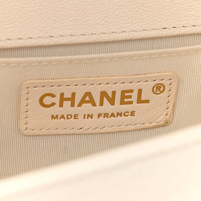 Chanel Caviar Quilted Medium Boy Flap White 5 of 10