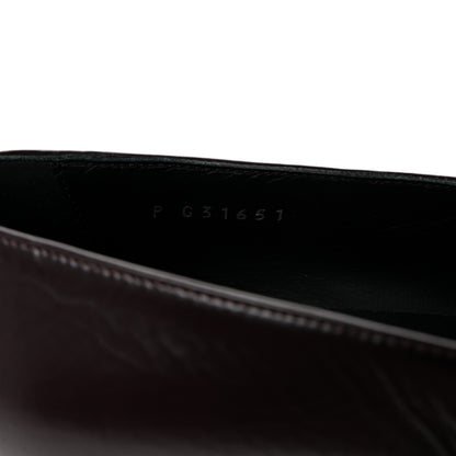 Chanel Crackled Goatskin Lambskin Cap Toe CC Charm Loafers 36 Dark Burgundy Navy 9 of 9