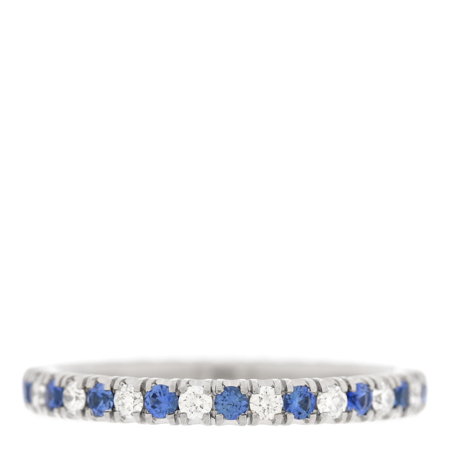 Cartier Platinum Diamond Blue Sapphire 2mm Etincelle de Cartier Wedding Band Ring 48 4.5 3 of 5