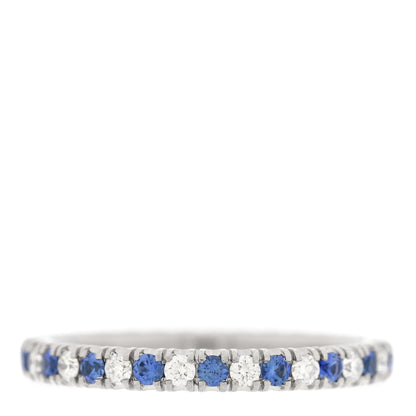Cartier Platinum Diamond Blue Sapphire 2mm Etincelle de Cartier Wedding Band Ring 48 4.5 3 of 5