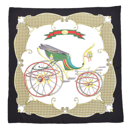Gucci Silk Carriage Printed Scarf Black 2 of 6