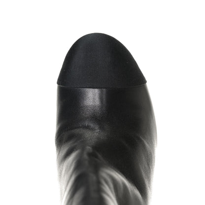 Chanel Lambskin Grossgrain Pearl Cap Toe Boots 35 Black 14 of 14