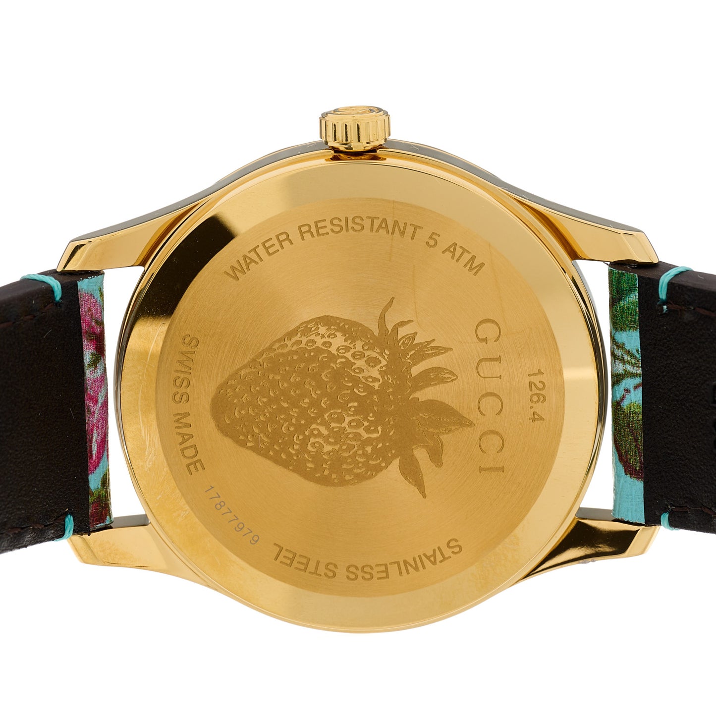 Stainless Steel Calfskin 38mm G-Timeless Floral Quartz Watch Blue