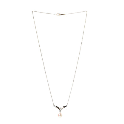 Mikimoto 18K Yellow Gold Diamond Akoya Pearl 7mm Pendant Necklace 3 of 5