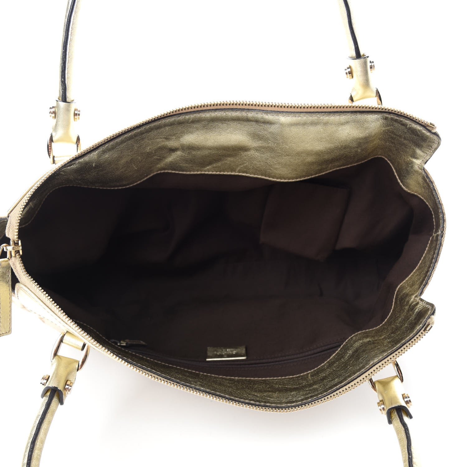 Gucci Metallic Monogram D Gold Tote Gold 5 of 14