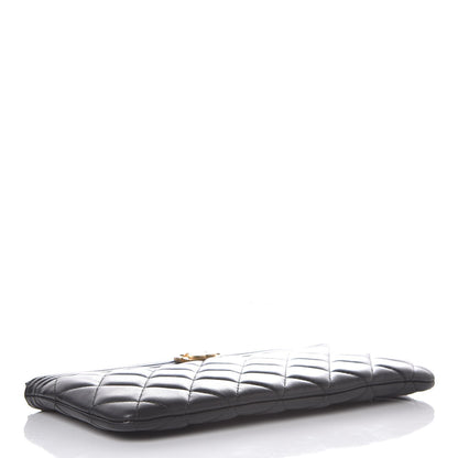 Chanel Lambskin Quilted Small Boy Zipped Pouch Black 4 of 9
