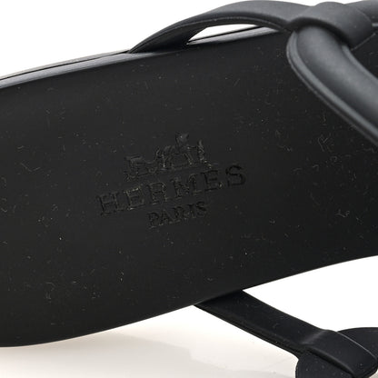 Hermes Rubber Womens Egerie Sandals 38 Black 8 of 8